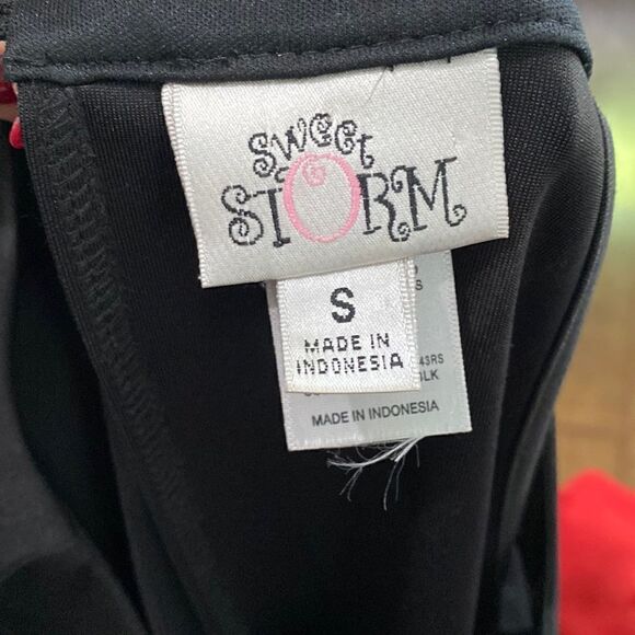 Sweet Storm Black Sleeveless Mini Flair Dress Sheer Front - Picture 9 of 10